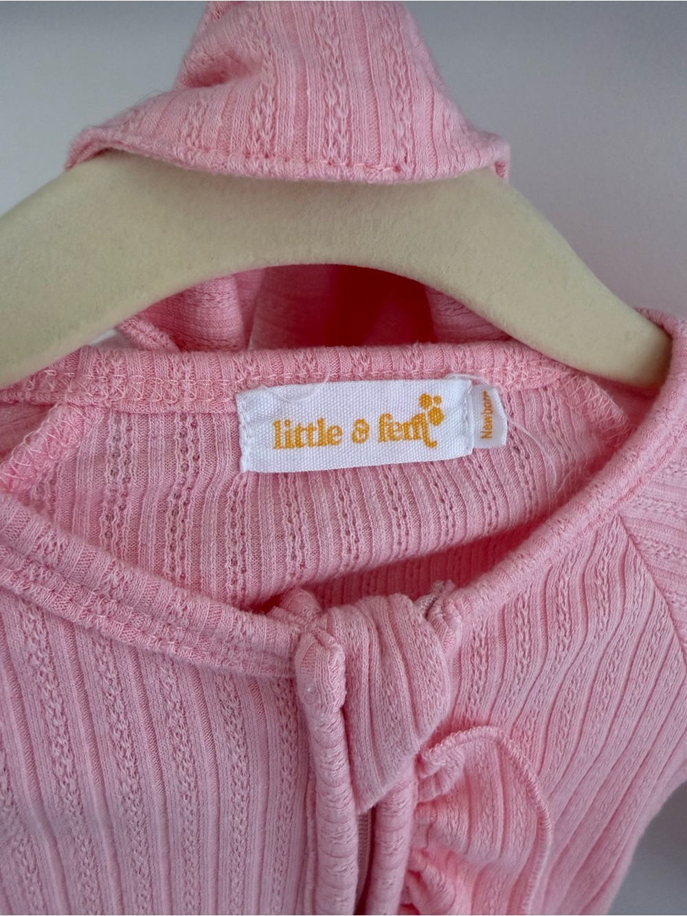 Pink Ruffle Zip-Front Baby Footie One-Piece - Picture 2 of 3